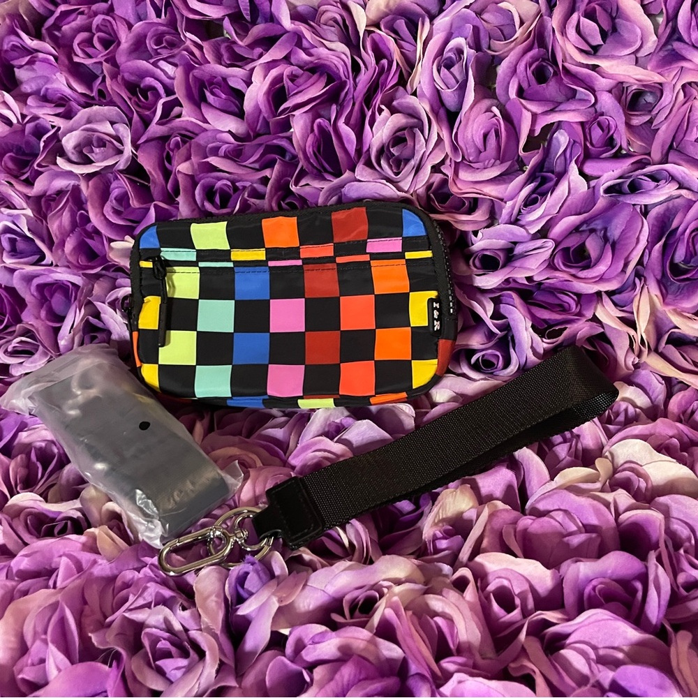 Colorful Checkered Wristlet